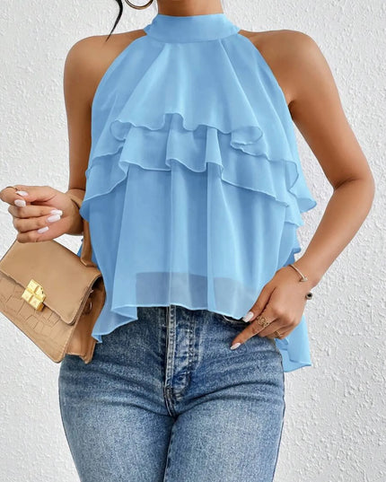 Ruffled Layered Sleeveless Top