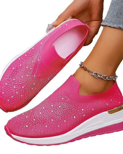 Rhinestone Wedge Sneakers
