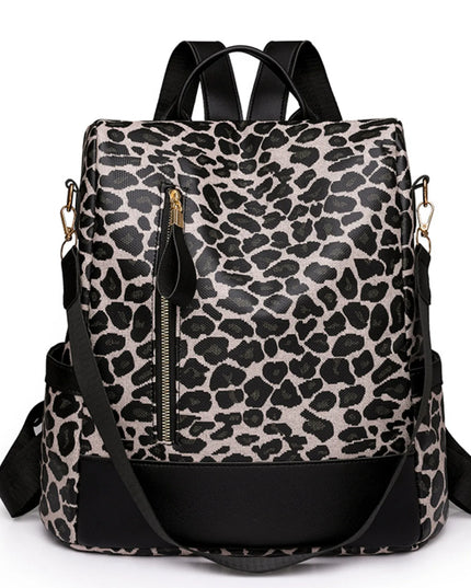 Leopard Print Backpack Bag