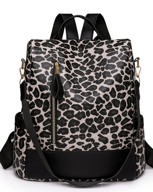 Leopard Print Backpack Bag