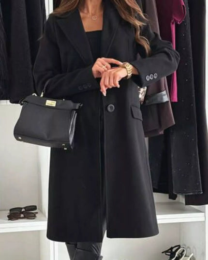 Lapel Collar Long Sleeve Coat