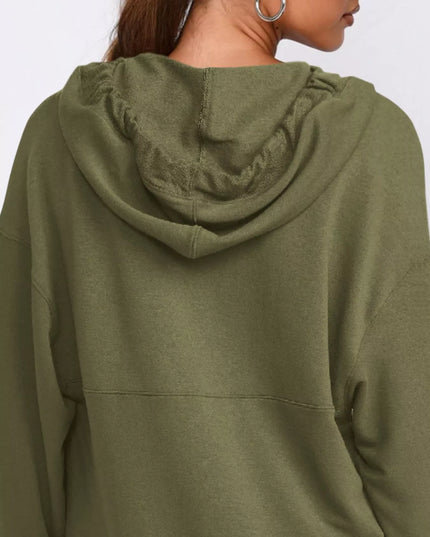 Drawstring Kangaroo Pocket Long Sleeve Hoodie