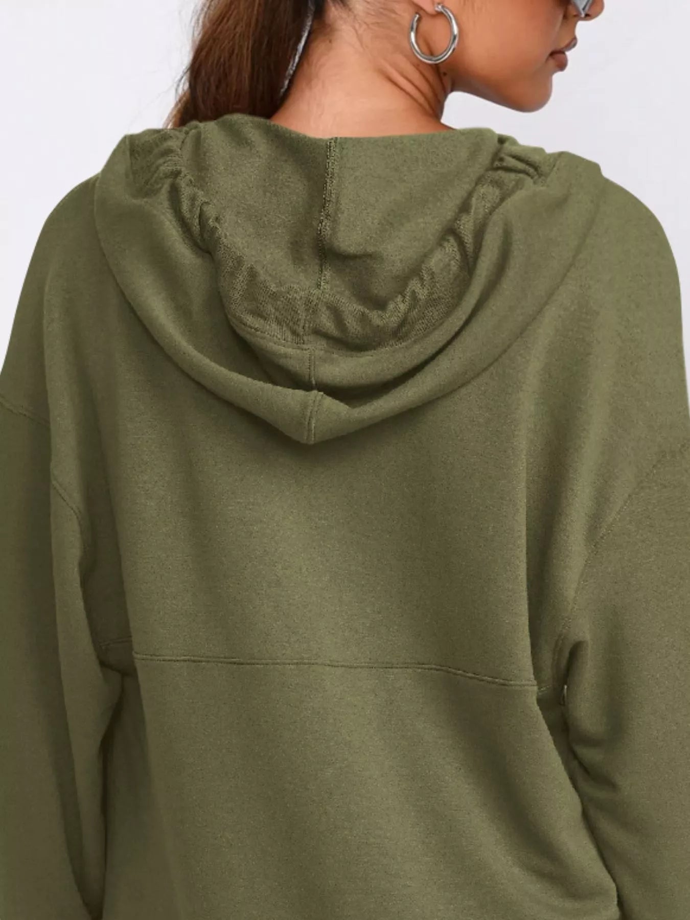Drawstring Kangaroo Pocket Long Sleeve Hoodie