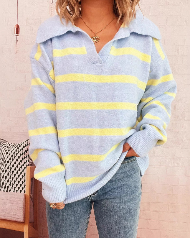 Striped Dropped Shoulder Sweater