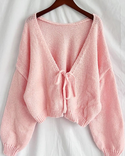 Tied Drop Shoulder Cardigan