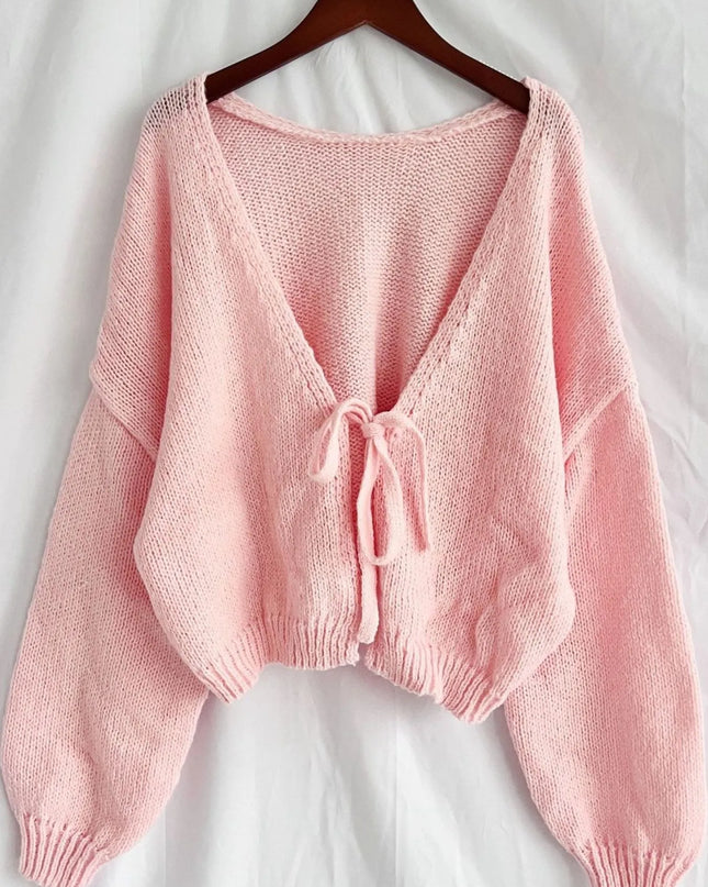 Tied Drop Shoulder Cardigan