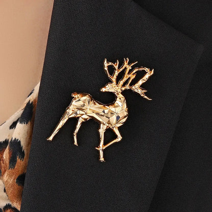 Alloy Reindeer Brooch 