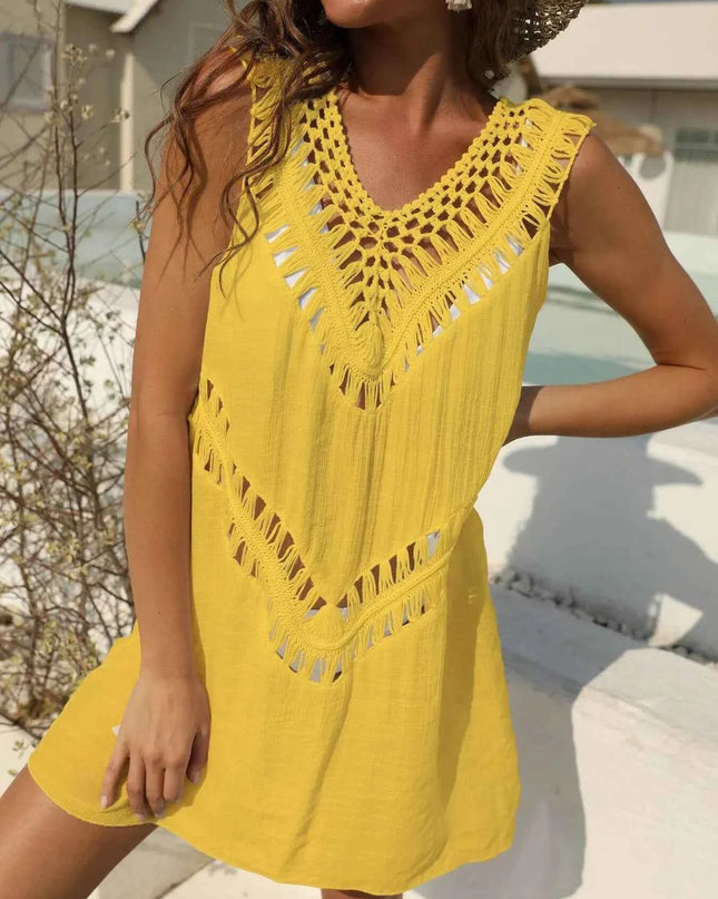 Crochet Detail Beach Cover Up Dress