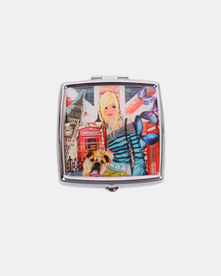 Nicole Lee USA Printed Metallic Square Pill Case London Girl One Size