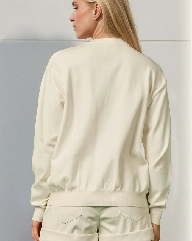 Double Take Full Size Sequin Nutcracker Long Sleeve Sweater