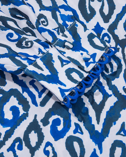 Paisley Print Long Sleeve Blouse