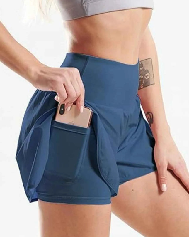 Pocketed High Waist Active Shorts