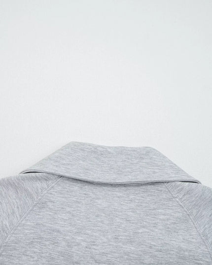 Zip Collar Long Sleeve Top and Drawstring Pants Set