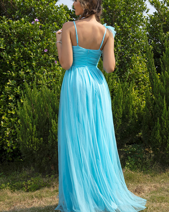 Asymmetrical Ruched Slit Dress