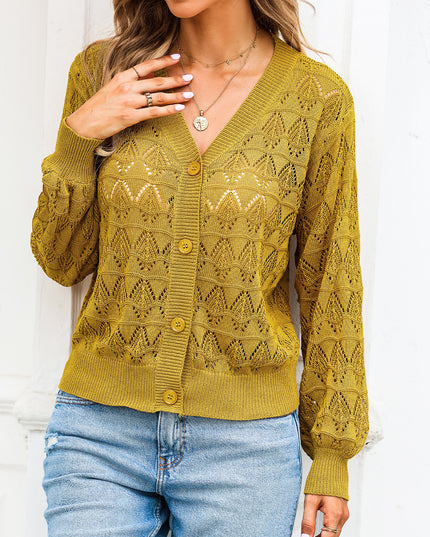Openwork V-Neck Cardigan