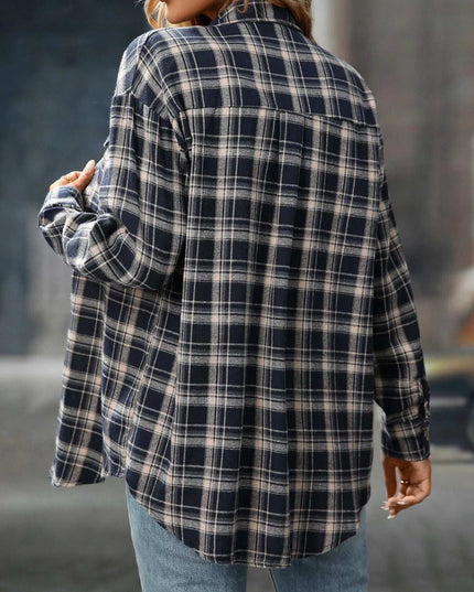 Plaid Button-Down Oversized Shirt