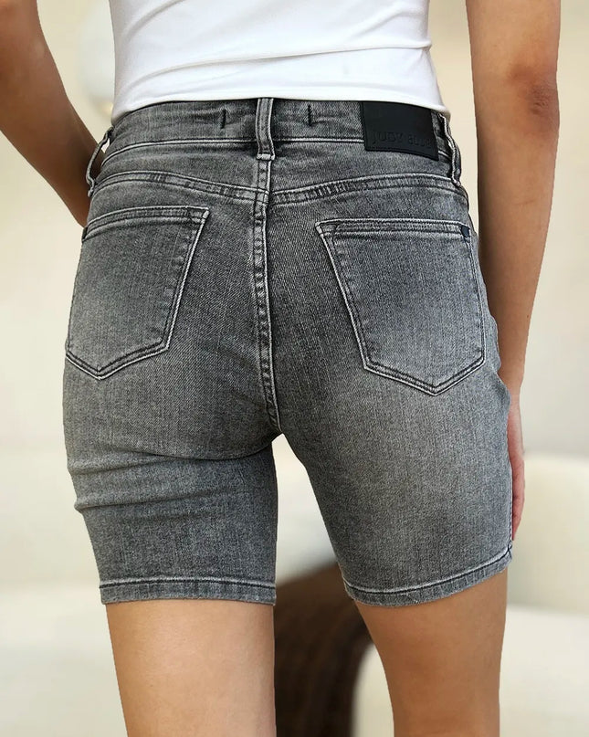 Judy Blue Full Size High Waist Washed Denim Shorts