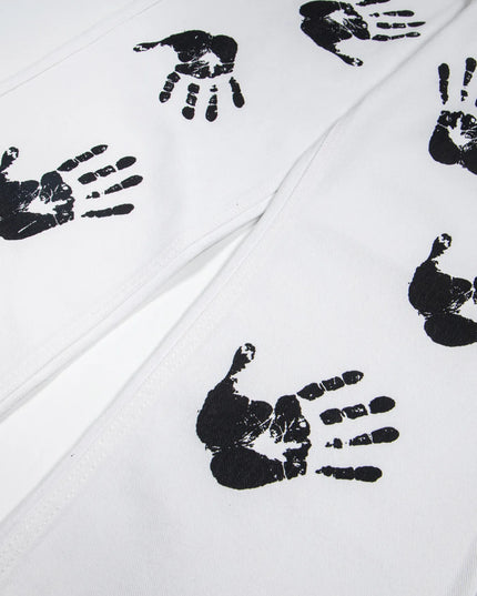 Men's Handprint Pattern Jeans