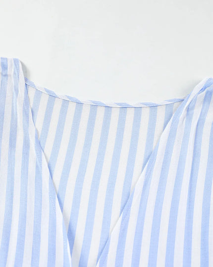 Bow Striped Kimono Sleeve Romper