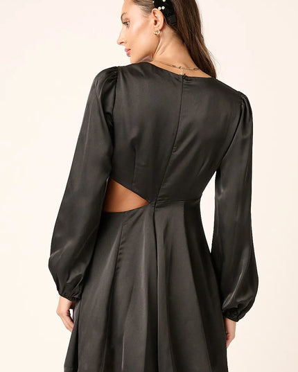 Mittoshop Satin Side Cutout Detail Mini Dress