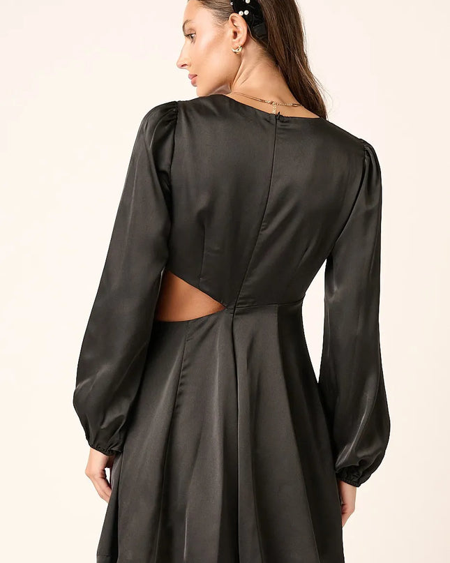 Mittoshop Satin Side Cutout Detail Mini Dress