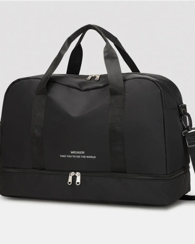 Detachable Strap Nylon Oversize Travel Bag Black One Size