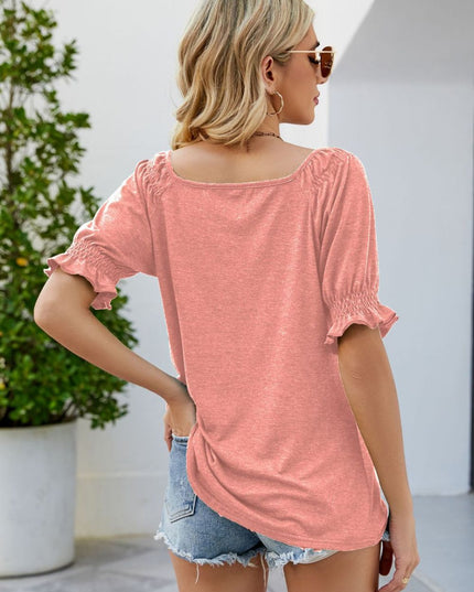Short Flounce Sleeve Top