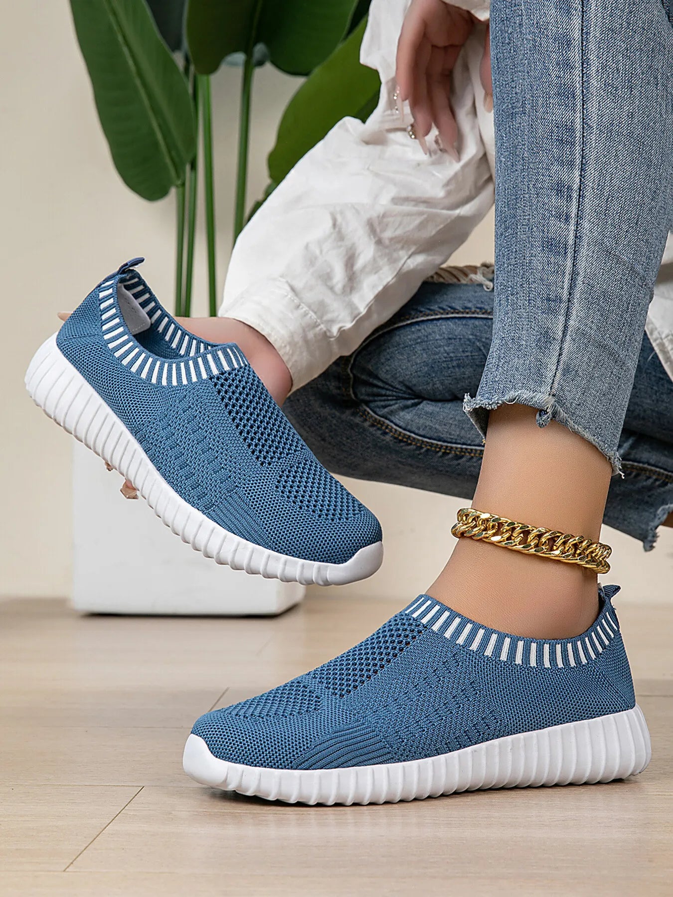Breathable Knit Slip-On Athletic 