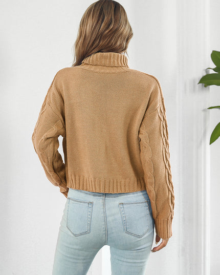 Turtleneck Dropped Shoulder Sweater