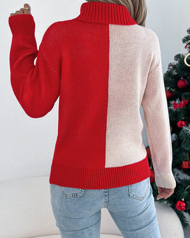 Christmas Reindeer Turtleneck Sweater