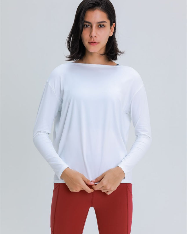 Millennia Loose Fit Active Top White