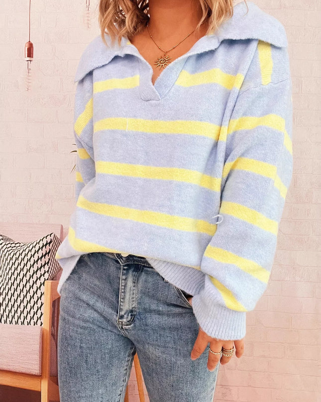 Striped Dropped Shoulder Sweater