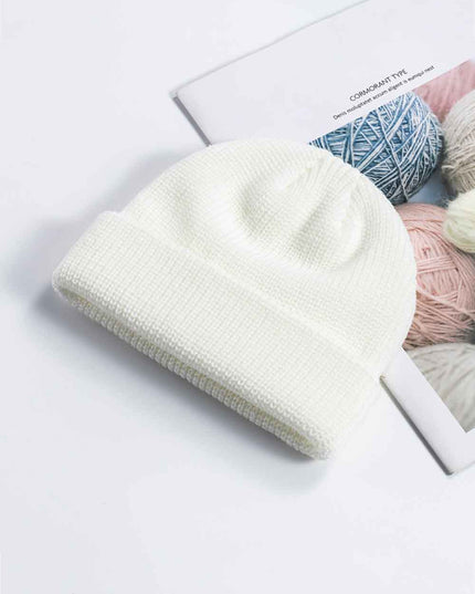 Cozy Rib-Knit Cuff Beanie White One Size