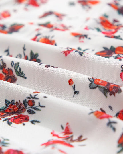 Floral Frilled Trim Spaghetti Straps Bodysuit