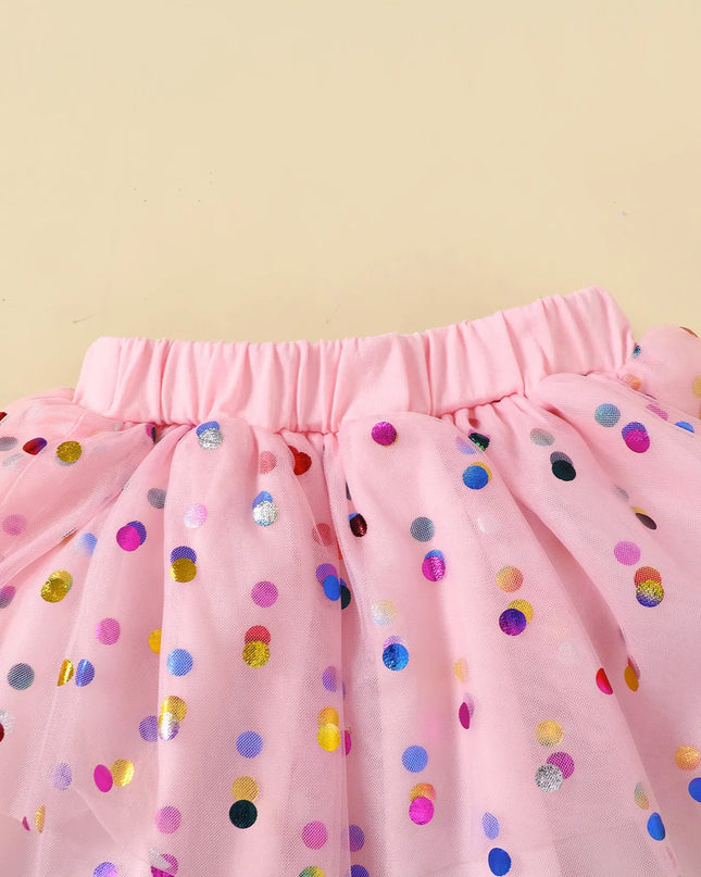 Children's Ruffled Graphic Bodysuit and Skirt Set