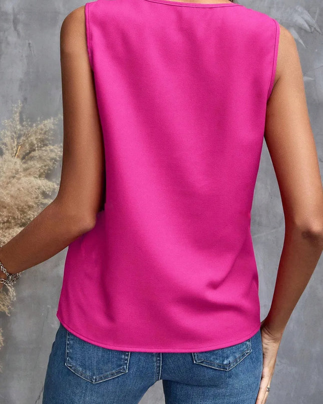 Ruffled V-Neck Tank
