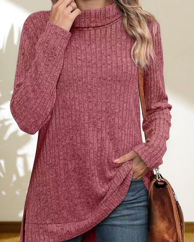 Turtleneck High Low Top