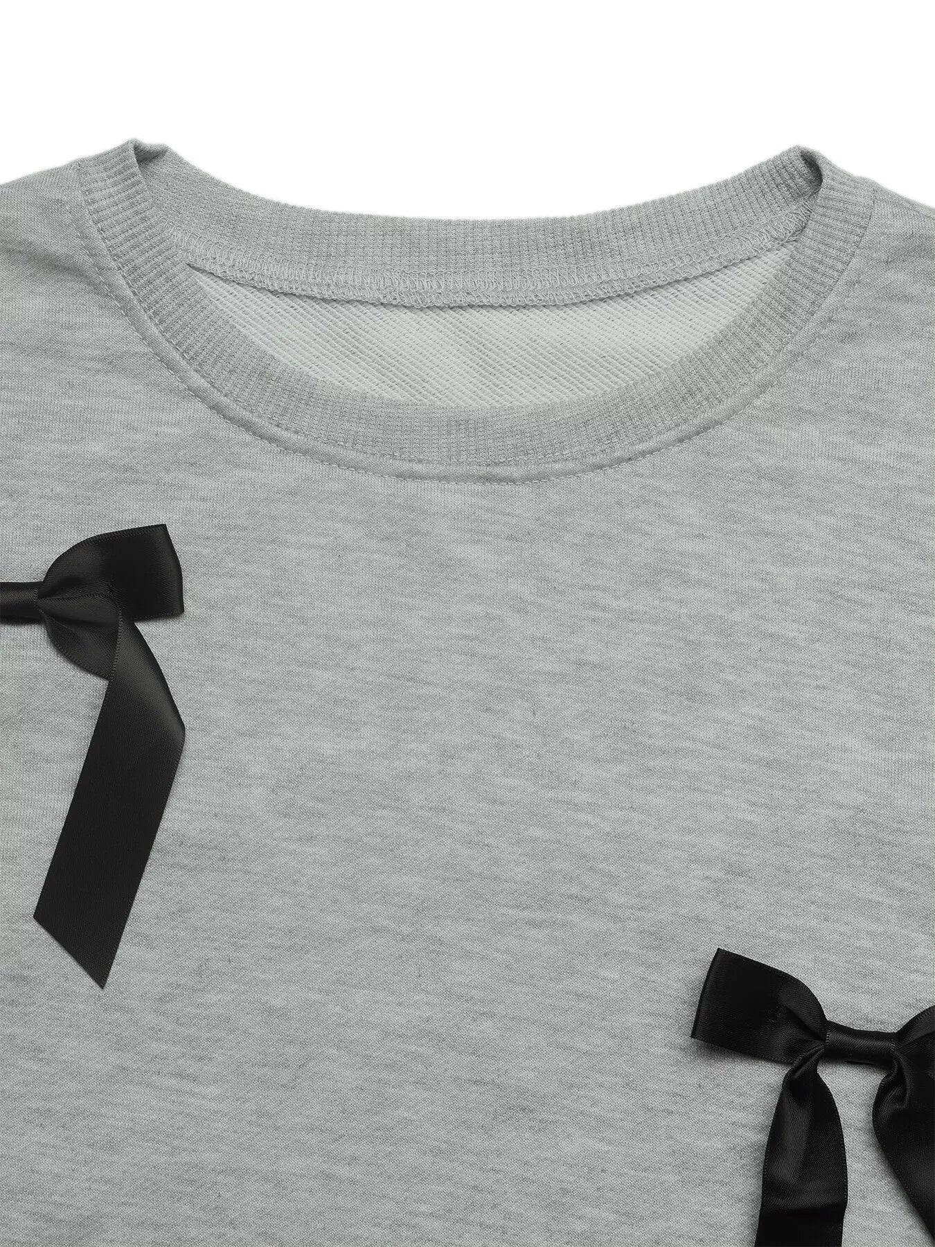Bow Detail Round Neck Sweatshirt