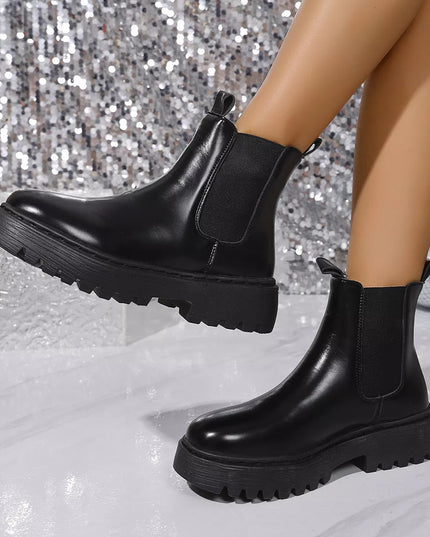 Round Toe Platform Boots