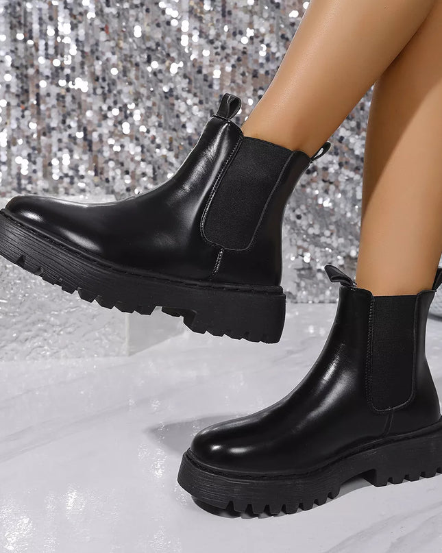 Round Toe Platform Boots