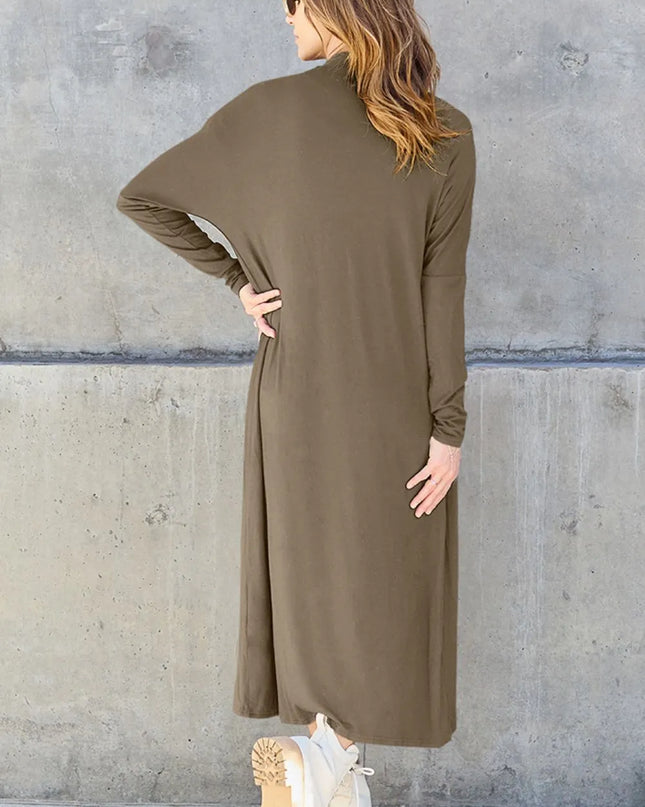 Basic Bae Full Size Open Front Long Sleeve Cover Up