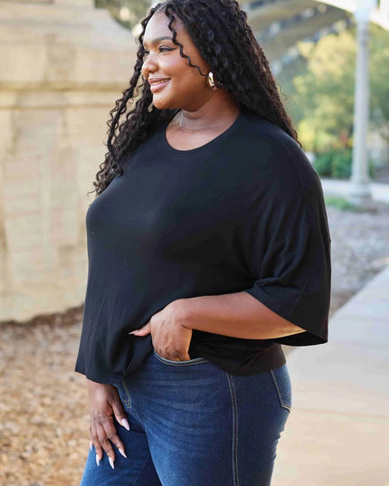 Basic Bae Full Size Round Neck Drop Shoulder T-Shirt