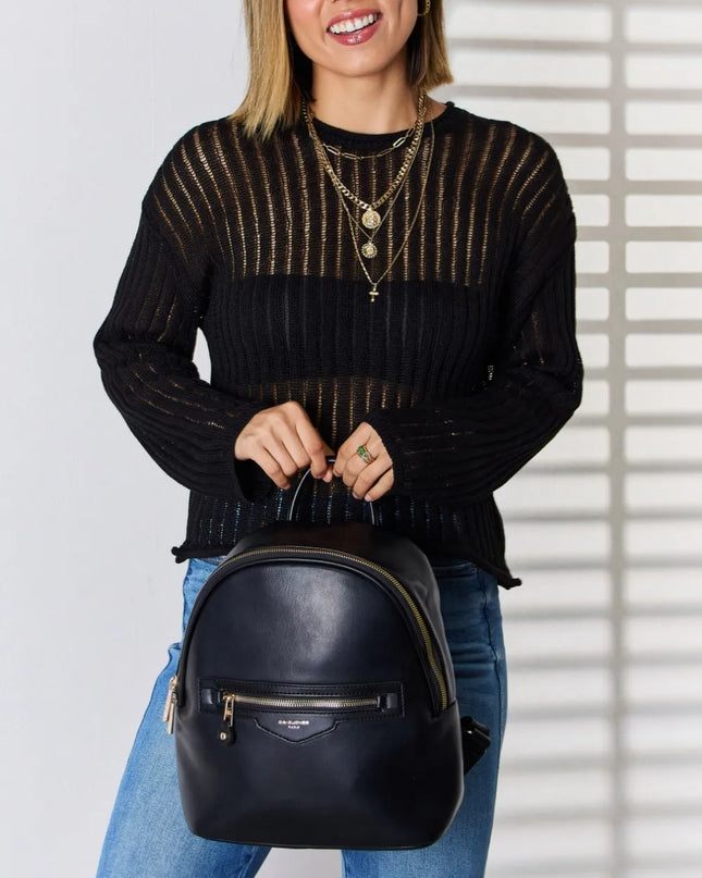 David Jones PU Leather Backpack