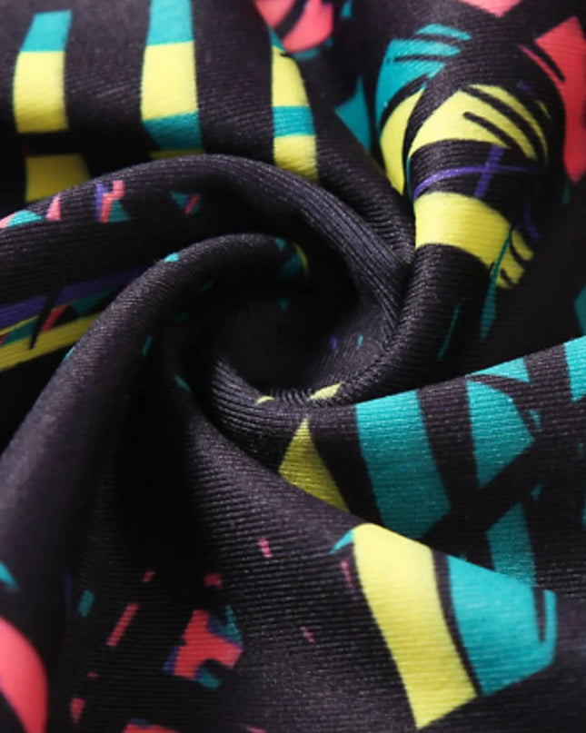 Printed Wide Waistband Active Leggings with Stirrups 