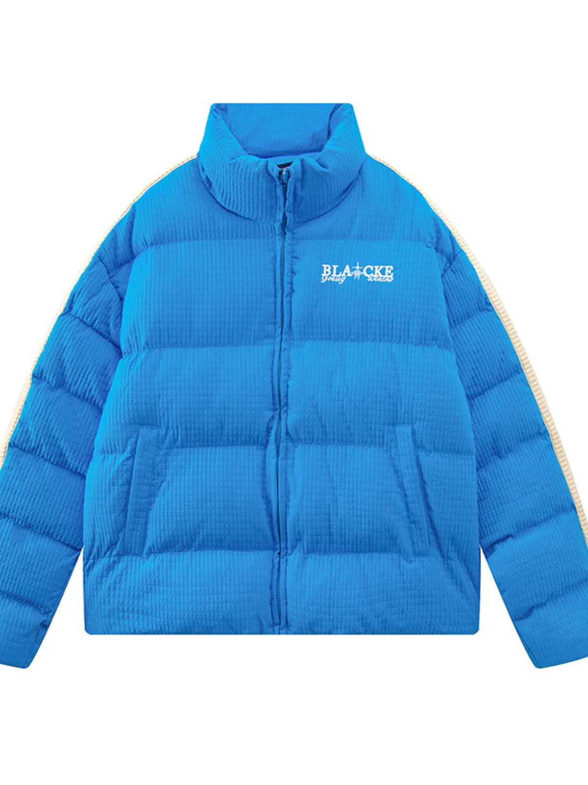Men's Quilted Zip Up Puffer Jacket Blue