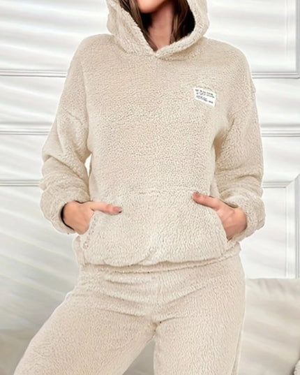 Kangaroo Pocket Long Sleeve Hoodie and Pants Lounge Set