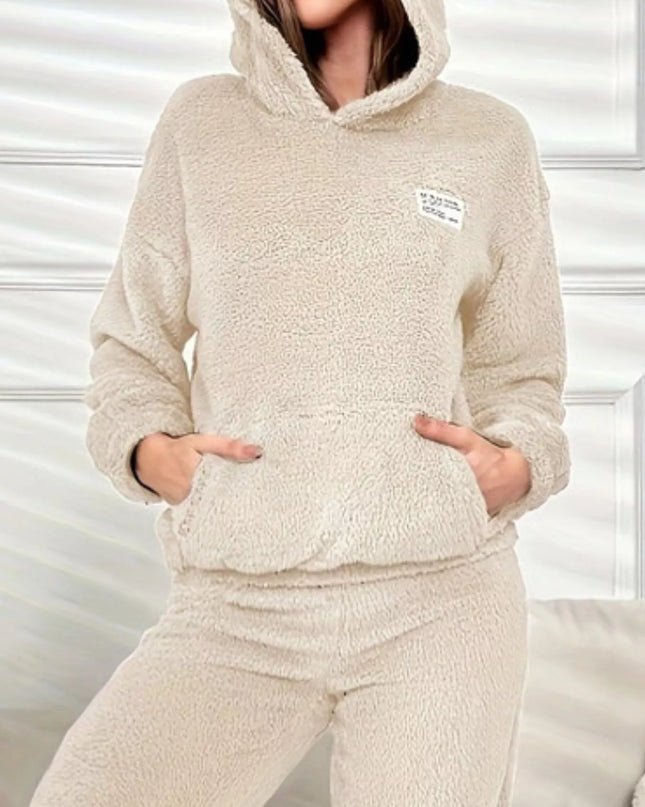 Kangaroo Pocket Long Sleeve Hoodie and Pants Lounge Set