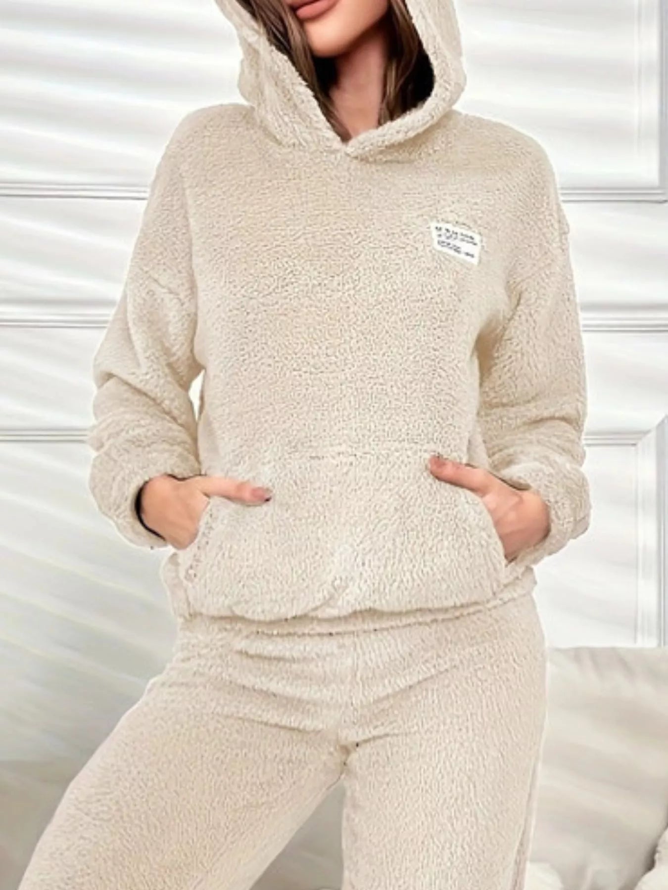 Kangaroo Pocket Long Sleeve Hoodie and Pants Lounge Set