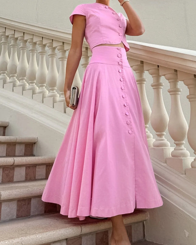 Short Sleeve Top and Skirt set