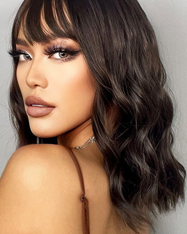 Natural Looking Synthetic Full Machine Bobo Wigs 12'' 